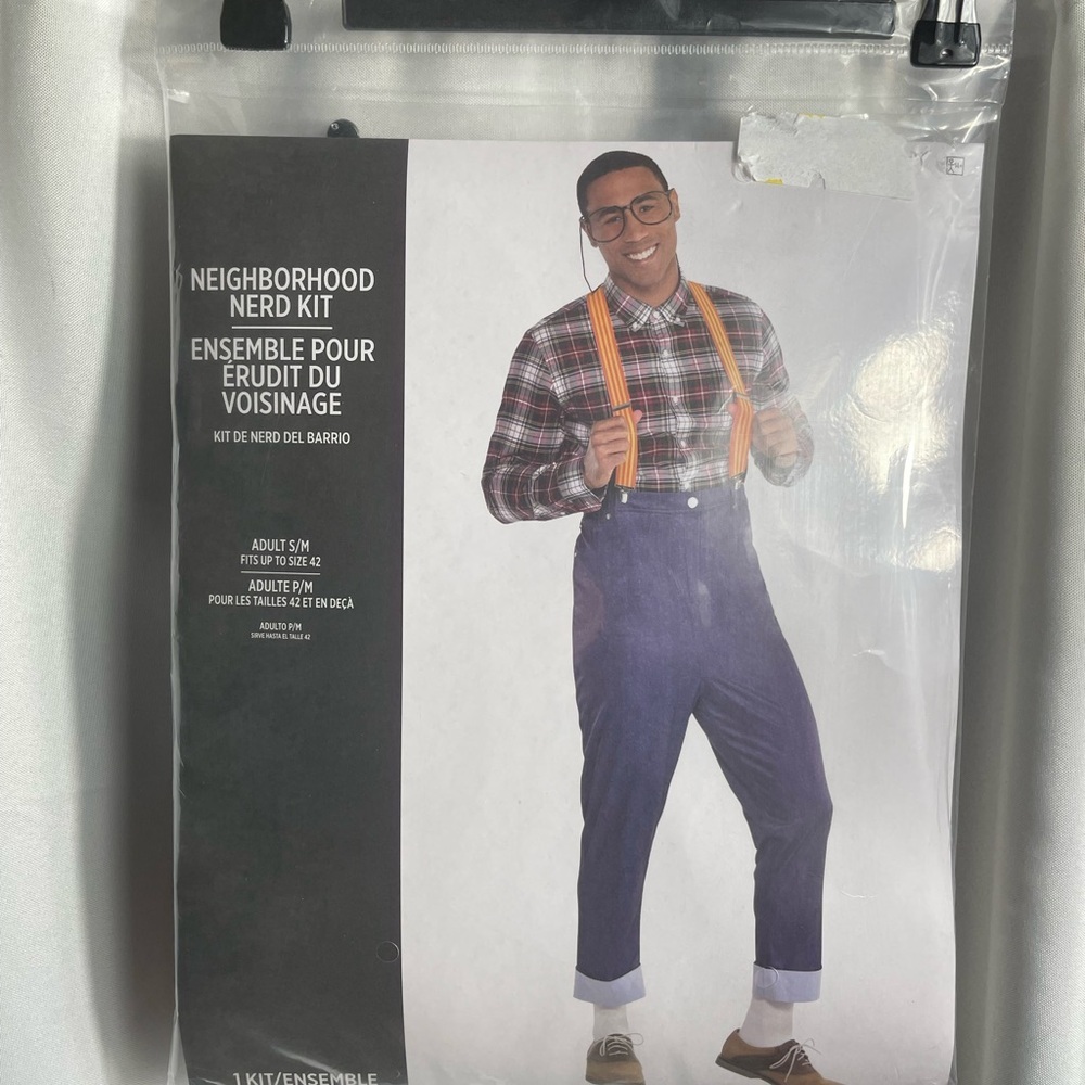 Old School Halloween Costume Nerd Kit Men's Blue Pants Adults Size S/M NWT